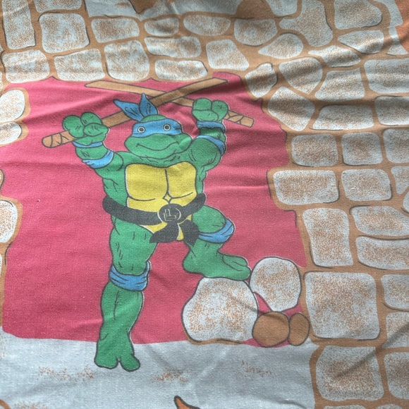 Vintage twin Teenage Mutant Ninja Turtles flat sheet - Picture 3 of 12